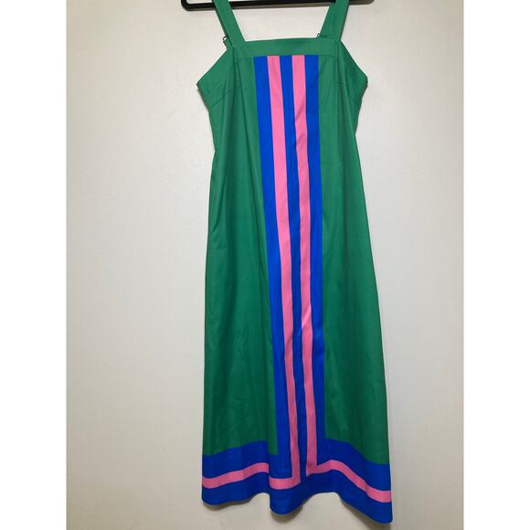 Fashion Green, Blue, Pink Stripe Maxi Dress Sz S/M - Picture 1 of 2